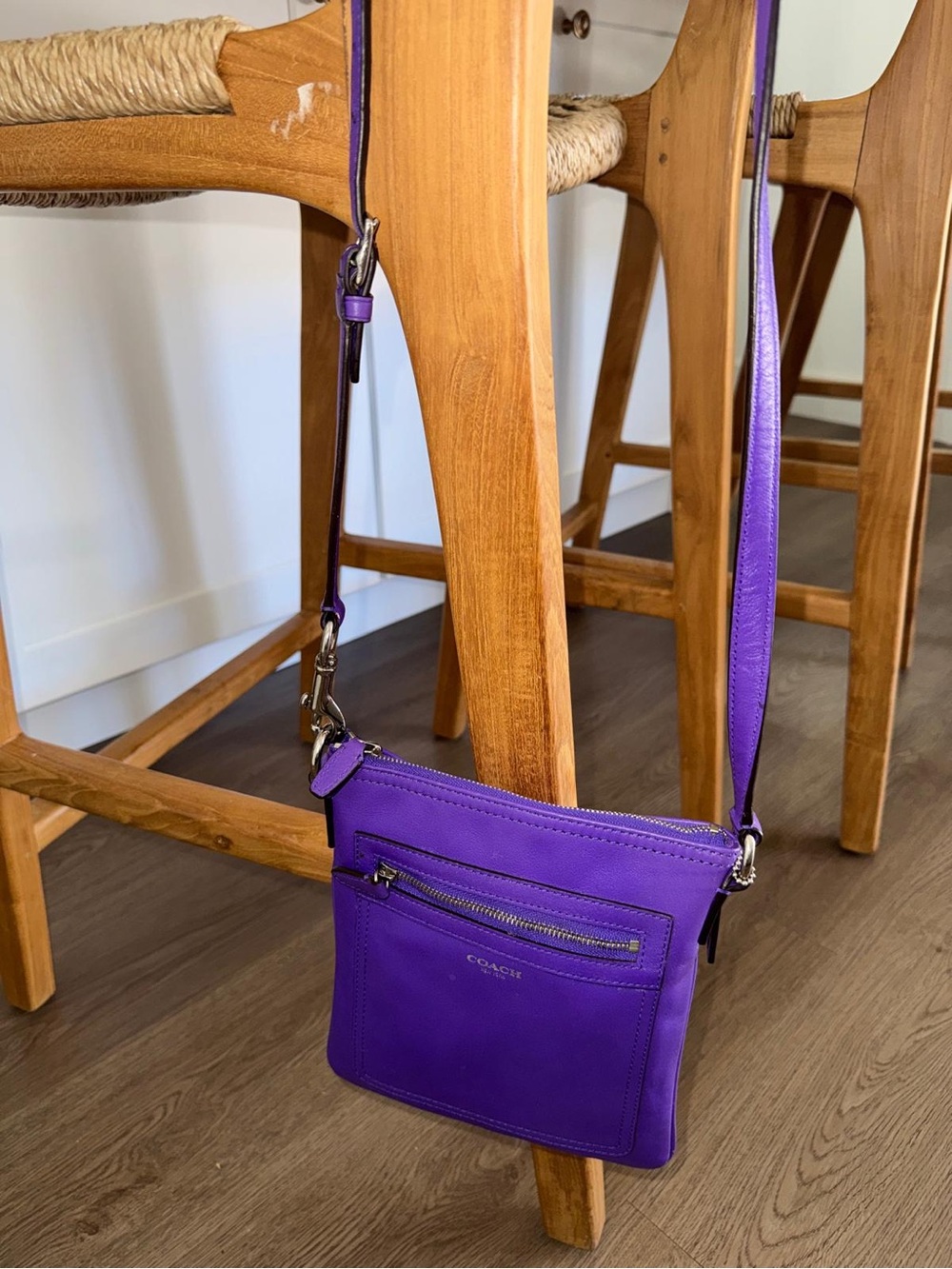 Coach Legacy Swingpack Purple Leather Crossbody Sling Bag Shoulder Purse - Picture 9 of 12